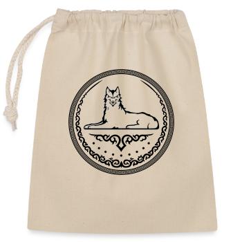 Ichkerian Wolf - Closable cotton gift bag (25x30cm) - nature - Front