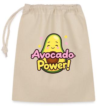 “Avocado Power” Cute design - Sac cadeau en coton avec cordon (25 x 30 cm) - nature - Devant