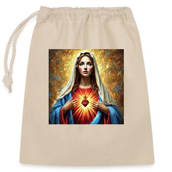 Stechpalme Maria Maria Madonna Mariana Jungfrau Maria Heilig - Verschließbarer Geschenkbeutel aus Baumwolle (25x30cm) - Natur - Vorne