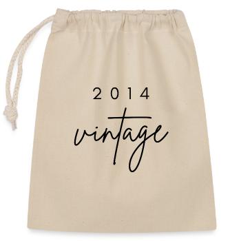 Anniversaire 2014 vintage - Sac cadeau en coton avec cordon (25 x 30 cm) - nature - Devant