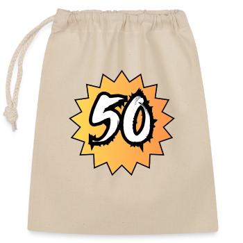 50 years - Closable cotton gift bag (25x30cm) - nature - Front