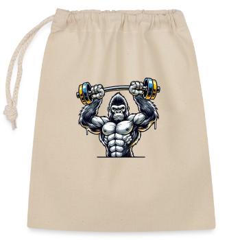 gorilla gewicht fitness - Verschließbarer Geschenkbeutel aus Baumwolle (25x30cm) - Natur - Vorne