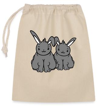 2 Bunnies Fat Friends Team Crew Overweight Fat - Closable cotton gift bag (25x30cm) - nature - Front