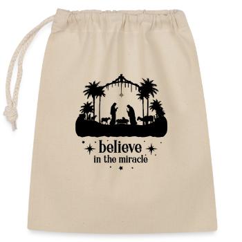 Belief in a miracle - Closable cotton gift bag (25x30cm) - nature - Front