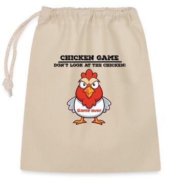 Chicken game - Verschließbarer Geschenkbeutel aus Baumwolle (25x30cm) - Natur - Vorne