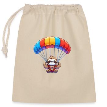 Sloth Parachute - Closable cotton gift bag (25x30cm) - nature - Front