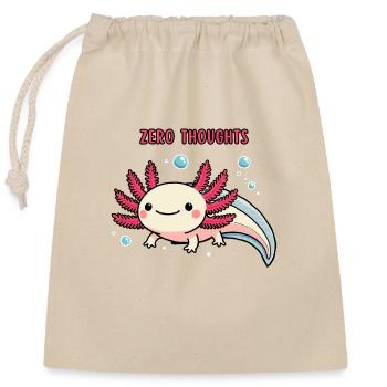 Axolotl - Zero thoughts - Closable cotton gift bag (25x30cm) - nature - Front