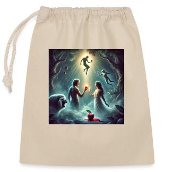 Adam and Eve and the fruit of the tree of wisdom - Closable cotton gift bag (25x30cm) - nature - Front