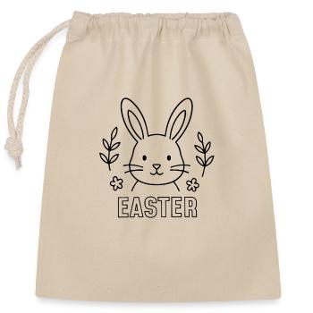 Easter, Bunny - Closable cotton gift bag (25x30cm) - nature - Front