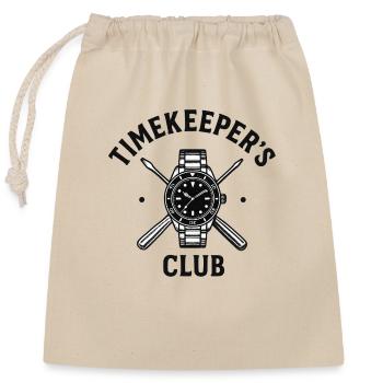 Timekeepers Club für Uhrmacher und Sammler - Verschließbarer Geschenkbeutel aus Baumwolle (25x30cm) - Natur - Vorne