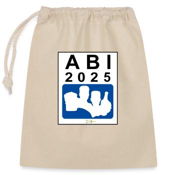 Bier Liga Logo ABI 2025 Blau - Verschließbarer Geschenkbeutel aus Baumwolle (25x30cm) - Natur - Vorne