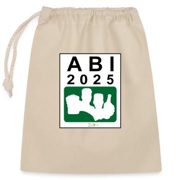 Bier Liga Logo ABI 2025 Grün - Verschließbarer Geschenkbeutel aus Baumwolle (25x30cm) - Natur - Vorne