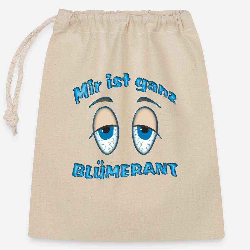 Mir ist ganz blümerant - Verschließbarer Geschenkbeutel aus Baumwolle (25x30cm) - Natur
