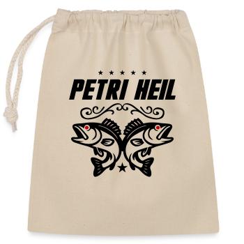 Petri Heil Fishing - Closable cotton gift bag (25x30cm) - nature - Front