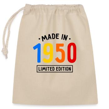 Made in 1950 - Limited Edition - Year of birth - Closable cotton gift bag (25x30cm) - nature - Front