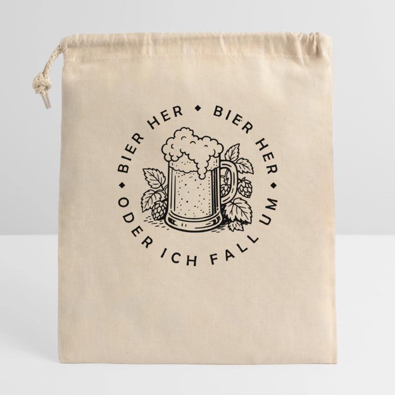 Bees here - Oder ich fall um! Closable cotton gift bag (25x30cm)