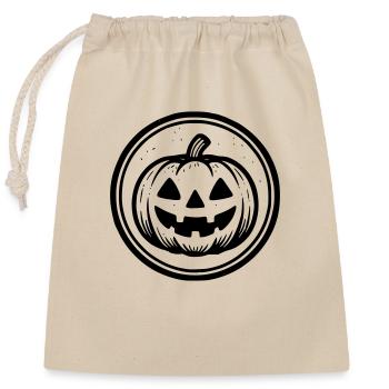Halloween-Kürbis - Verschließbarer Geschenkbeutel aus Baumwolle (25x30cm) - Natur - Vorne