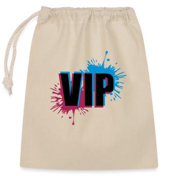 Effet 3D VIP - Sac cadeau en coton avec cordon (25 x 30 cm) - nature - Devant
