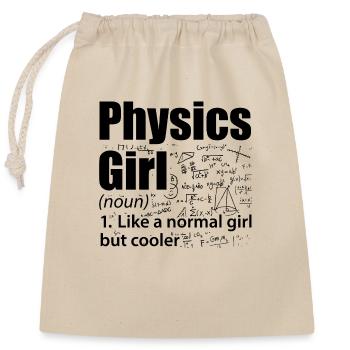 Physics Girl | Physicist Science Gifts - Closable cotton gift bag (25x30cm) - nature - Front