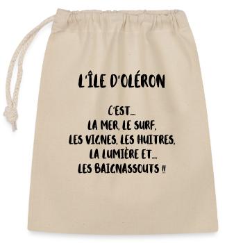 l île d Oléron serie île d'Oléron - Sac cadeau en coton avec cordon (25 x 30 cm) - nature - Devant