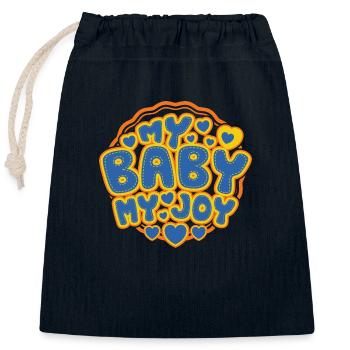 My Baby My Joy - Sac cadeau en coton avec cordon (25 x 30 cm) - bleu marine - Devant