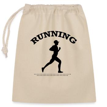 Marathon de course à pied - Sac cadeau en coton avec cordon (25 x 30 cm) - nature - Devant