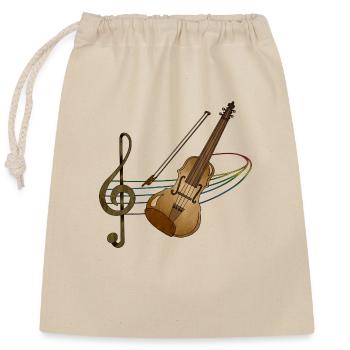 Violin - Closable cotton gift bag (25x30cm) - nature - Front
