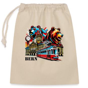 Bern - Verschließbarer Geschenkbeutel aus Baumwolle (25x30cm) - Natur - Vorne