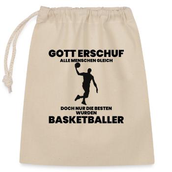 Basket-ball - Sac cadeau en coton avec cordon (25 x 30 cm) - nature - Devant
