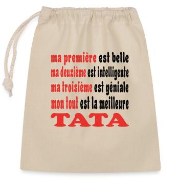 My TATA - Closable cotton gift bag (25x30cm) - nature - Front