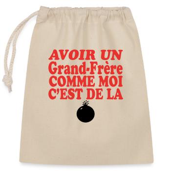 Grand Frère DE LA BOMBE 333889 - Sac cadeau en coton avec cordon (25 x 30 cm) - nature - Devant