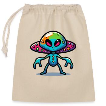Alien Encounter - Closable cotton gift bag (25x30cm) - nature - Front