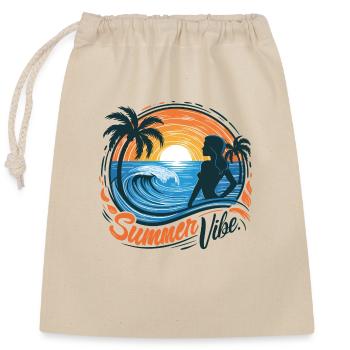 Sommer & Sonne - Verschließbarer Geschenkbeutel aus Baumwolle (25x30cm) - Natur - Vorne