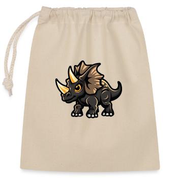 Dinosaur Triceratops - Closable cotton gift bag (25x30cm) - nature - Front