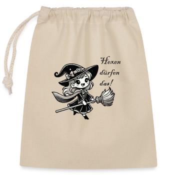 Bande dessinée de sorcière - Sac cadeau en coton avec cordon (25 x 30 cm) - nature - Devant