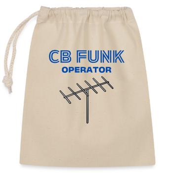 CB RADIO Operator - Closable cotton gift bag (25x30cm) - nature - Front