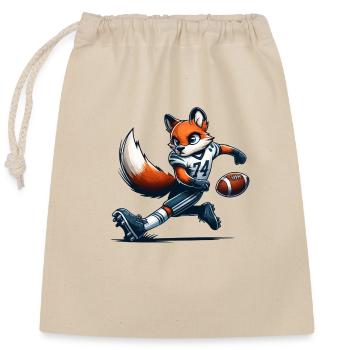 fuchs football - Verschließbarer Geschenkbeutel aus Baumwolle (25x30cm) - Natur - Vorne