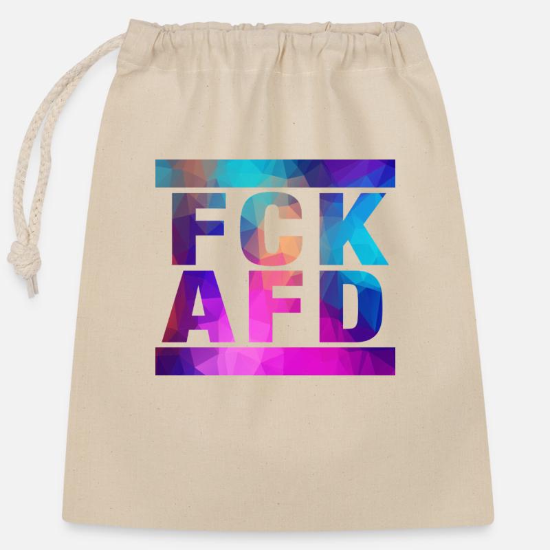 FCK AFD - Setting an example against the right, against Nazis - Closable cotton gift bag (25x30cm) - nature