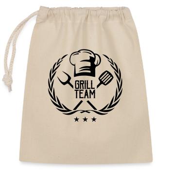 Grill Team - Closable cotton gift bag (25x30cm) - nature - Front