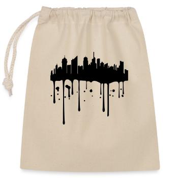 farbe stempel tropfen graffiti stadt metropole sil - Verschließbarer Geschenkbeutel aus Baumwolle (25x30cm) - Natur - Vorne