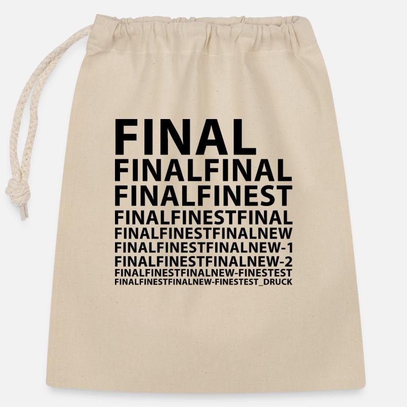 Final Finest - Sac cadeau en coton avec cordon (25 x 30 cm) - nature