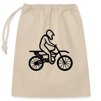 Moto Racer - Sac cadeau en coton avec cordon (25 x 30 cm) - nature - Devant