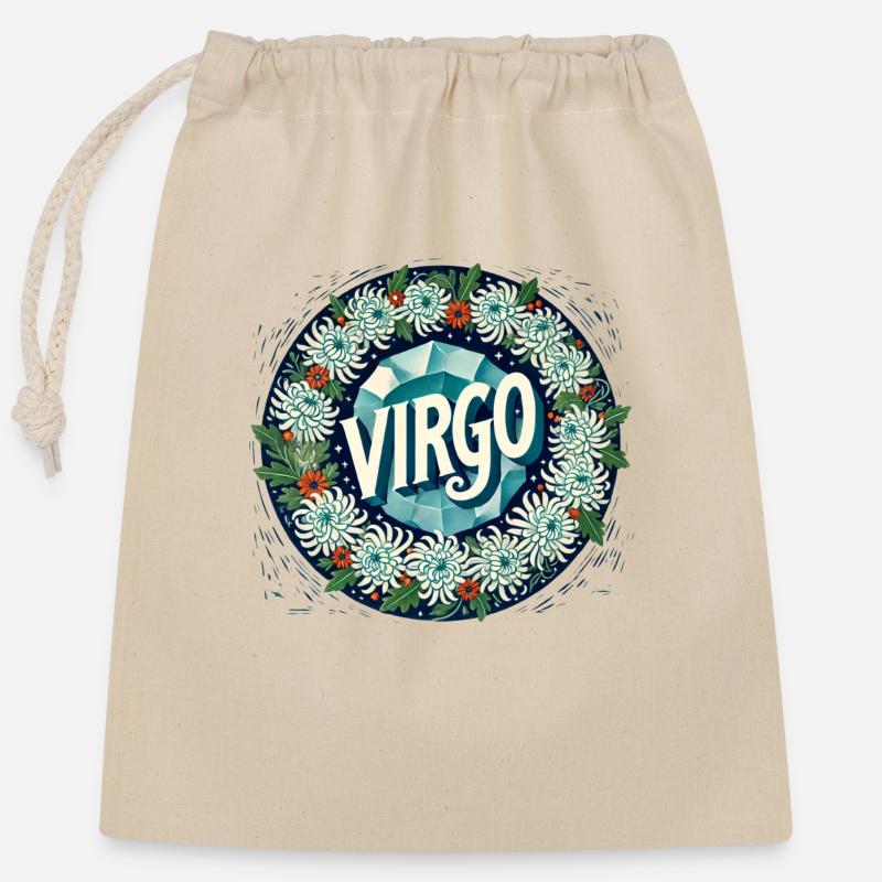 Virgo - Closable cotton gift bag (25x30cm) - nature