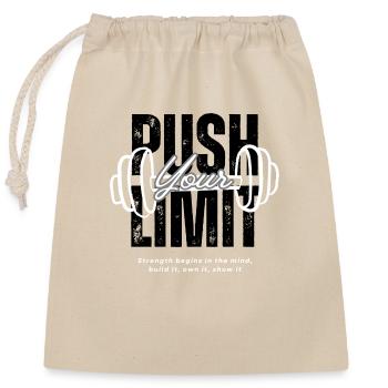 Push your limit - Closable cotton gift bag (25x30cm) - nature - Front