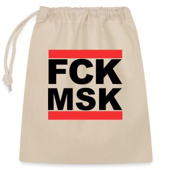 FCK MSK - Closable cotton gift bag (25x30cm) - nature - Front