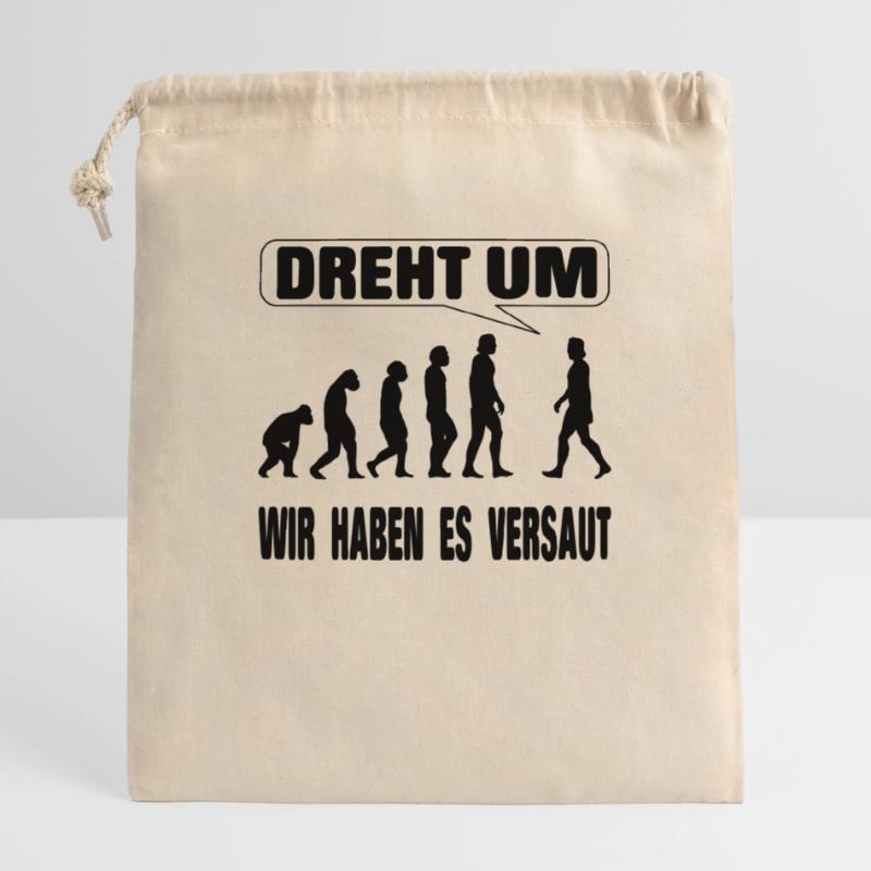 Evolution - We screwed it up Closable cotton gift bag (25x30cm)