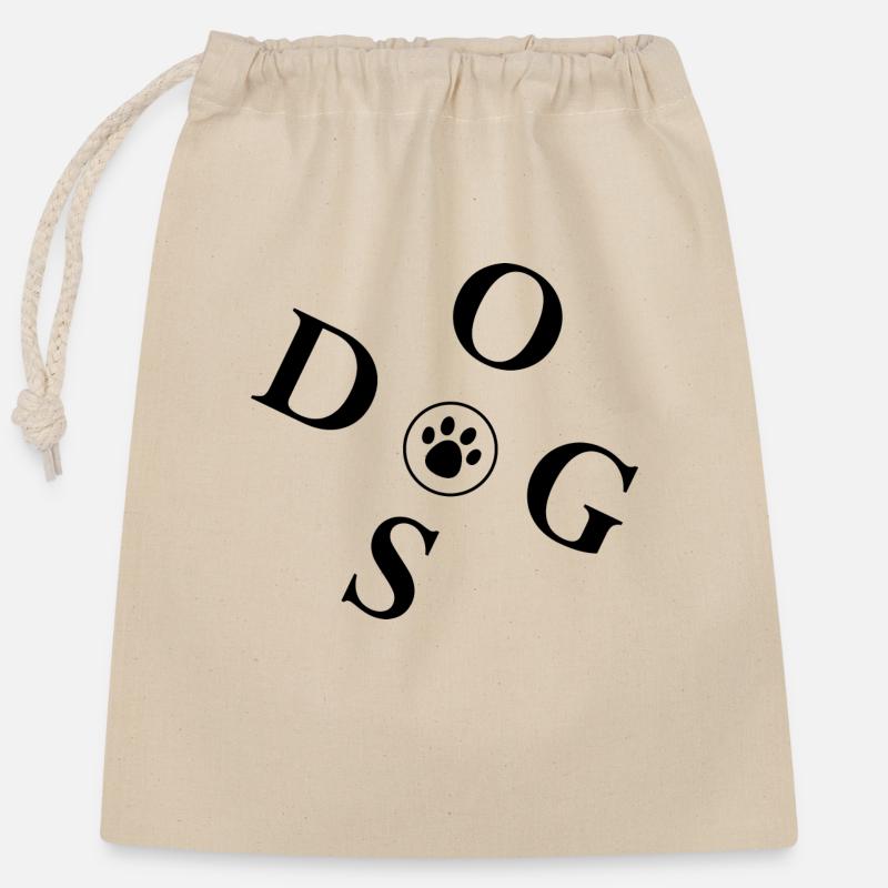Hund Dog - Closable cotton gift bag (25x30cm) - nature