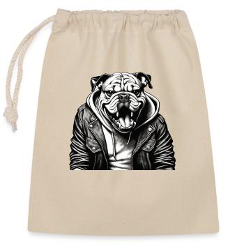 british Bulldog Bully - Closable cotton gift bag (25x30cm) - nature - Front