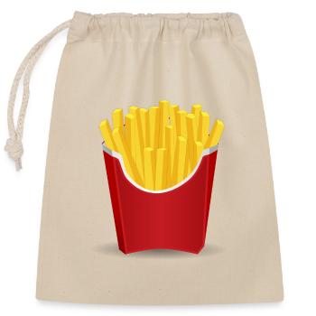 French fries - Closable cotton gift bag (25x30cm) - nature - Front