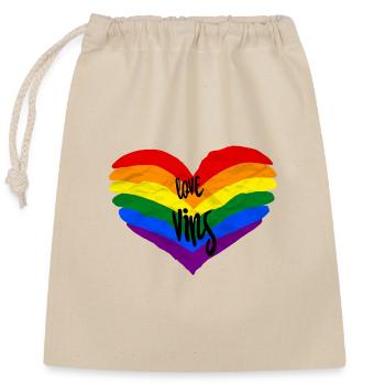 Pride LGBT Love gagne - Sac cadeau en coton avec cordon (25 x 30 cm) - nature - Devant